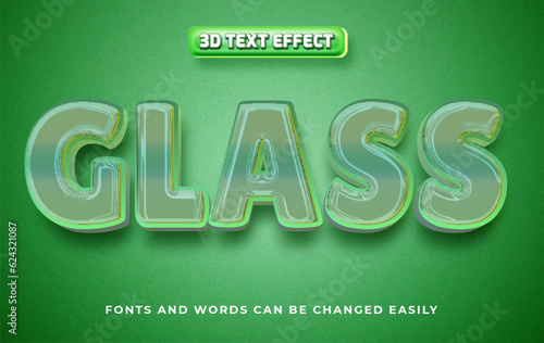 Glass 3d editable text effect style