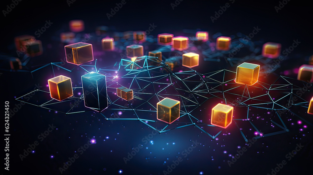 concept of blockchain technology, with digital transactions, decentralized networks, or cryptocurrency-related elements. AI generative concept of blockchain technology, with digital transactions, decentralized networks, or cryptocurrency-related elements. AI generative