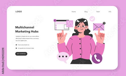 Multichannel marketing hubs web banner or landing page. Software