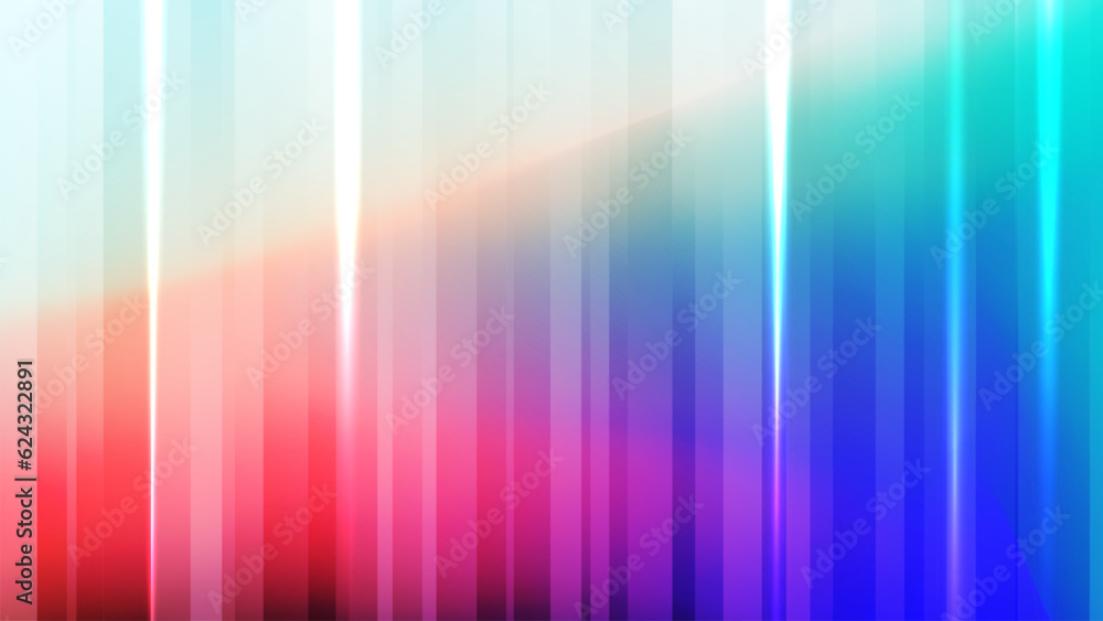 Abstract blurred background with vertical dynamic lines. Futuristic vibrant color gradient banner for creative graphic design. Vector illustration.