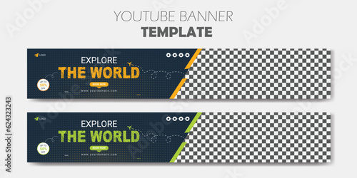 Travel and tourism youtube banner template design