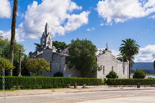 Small hermitage built with seashells on the island of La Toja. Photography made in La Coruña, Spain.