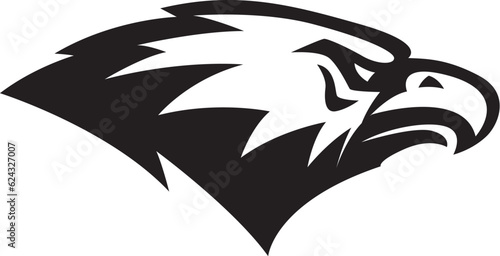 Eagle head. Sport team or club mascot.  Design element for logo, label, emblem, sign. Vector illustration.