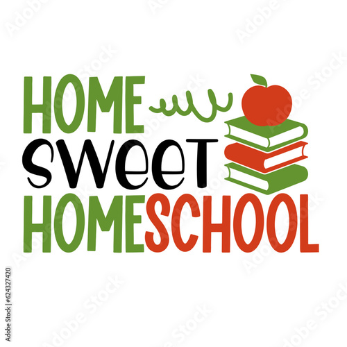 Homeschool svg bundle lettering. illustration vector poster, background, postcard, banner, window. Vector illustration