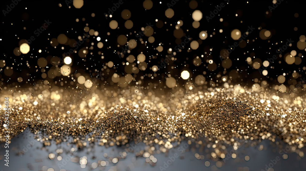 Sprinkle gold Platinum and silver dust on a black background in the dark,Sparkling Platinum and silver glitter powder on black background,christmas background,Sprinkle dust golden light Christmas an Sprinkle gold Platinum and silver dust on a black background in the dark,Sparkling Platinum and silver glitter powder on black background,christmas background,Sprinkle dust golden light Christmas an