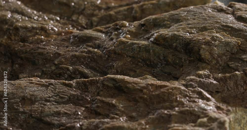 macro shot of a rock. wet stone texture close-up. rought mountain surface. geological exploration. natural mineral background. macro shot of a rock. wet stone texture close-up. rought mountain surface. geological exploration. natural mineral background.