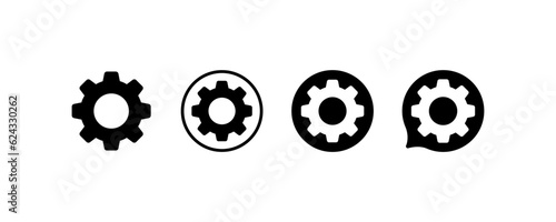 Options icon. Silhouette, black, settings and parameters, mechanism, modernization. Vector icons