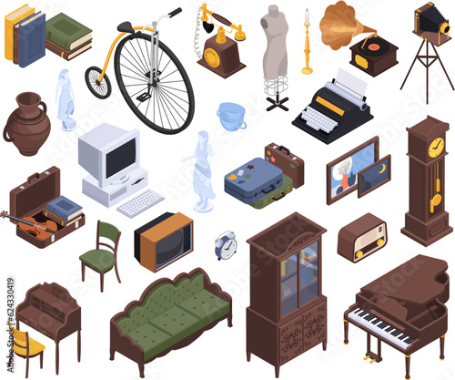 Antique Goods Icon Set