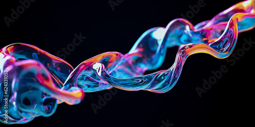 Abstrac fluid,liquid holographic in wavy smooth forms vibrance color 4k wallpaper background.vibrance color 4k wallpaper.generative ai technology