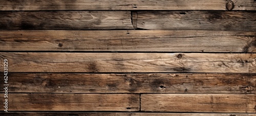 Old wooden flooring texture background. Worn and distressed 1800s style wooden floor. wooden planks with some knots.
