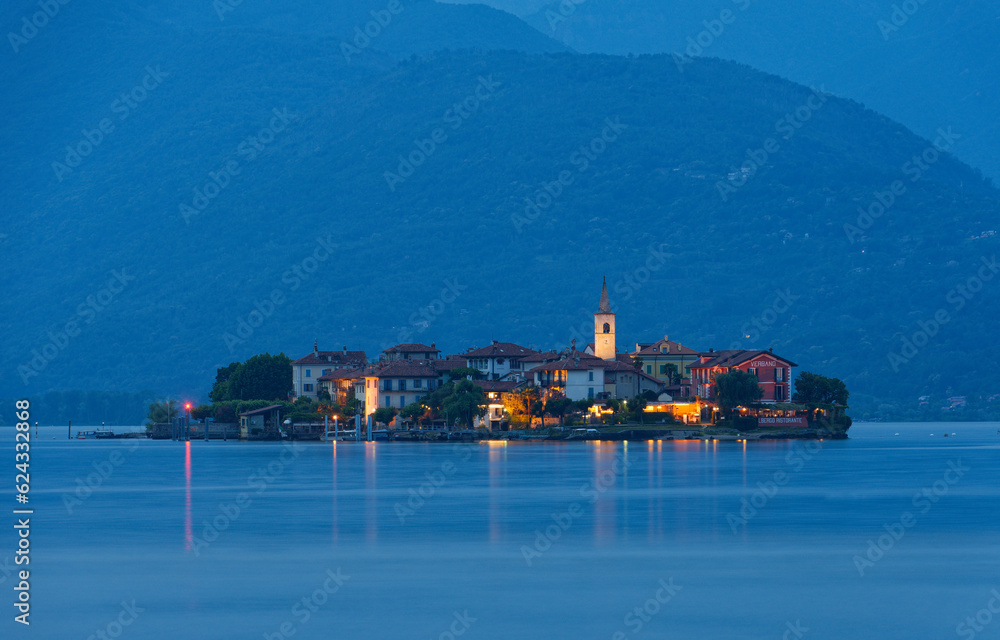 Abendstimmung Isola Pescatori, Lago Maggiore
