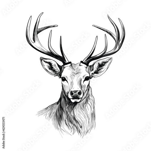 Hand drawn Deer sketch vector illustration
