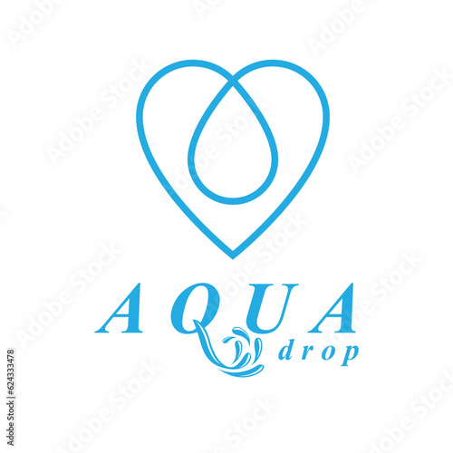 Vector blue clear water dro...