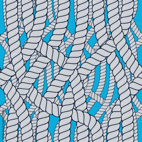 Seamless pattern rope woven vector, abstract illustrative background. Tangled cord stylish illustration. Usable for fabric, wallpaper, wrapping, web and print.