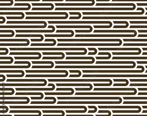 Stripy vector seamless pattern with woven lines, geometric abstract background, stripy net, optical maze, web network.