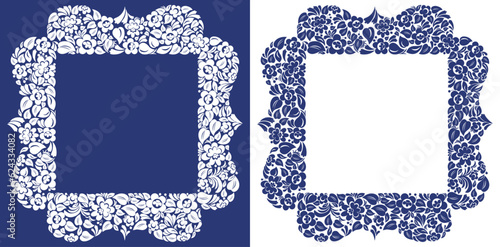 Floral frame made of leaves...