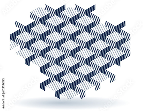 Isometric 3D cubes vector abstract background, geometric abstraction art modern architecture city buildings theme, cubic shapes and forms composition lowpoly style.