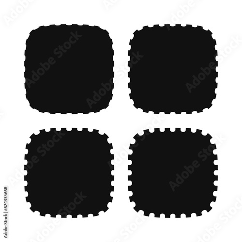 Perforated Edge Squircle Shapes Icon Set