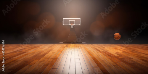 Basketball court arena background. Generative AI