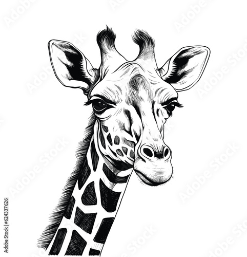 Sketch of the giraffe, hand drawn giraffe vector
