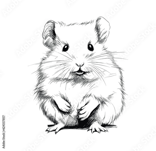 Vector hamster in hand drawn style



