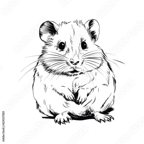 Vector hamster in hand drawn style


