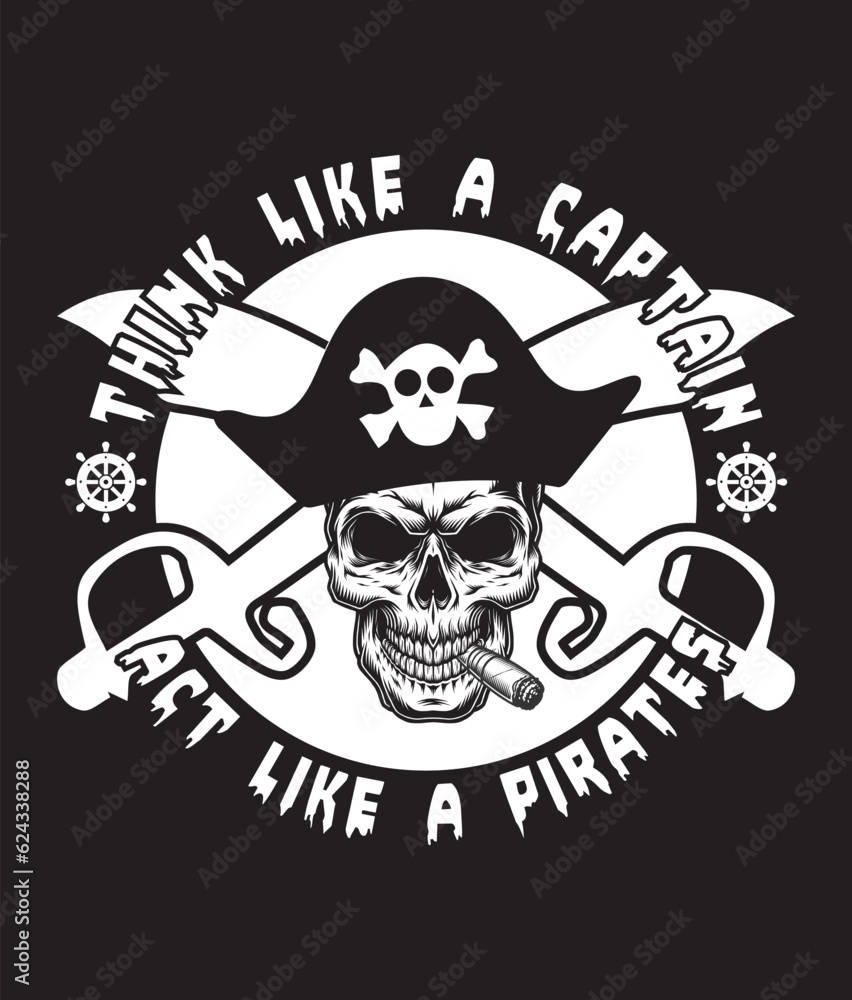 talk like pirates t-shirt design, pirates vector elements