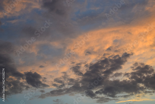 Colorful sunset twilight sky.