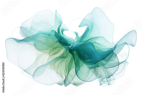 Sky Blue and Mint Green Blend Abstract  Isolated on Transparent Background. Generative AI
