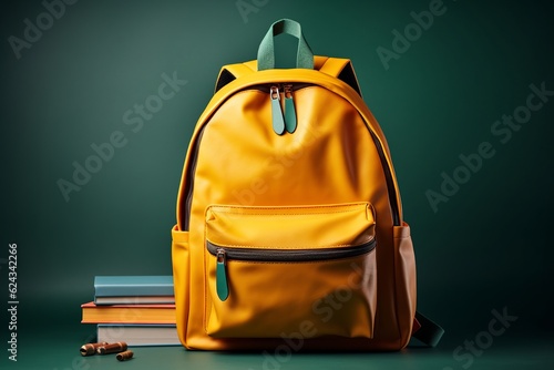 yellow school backpack