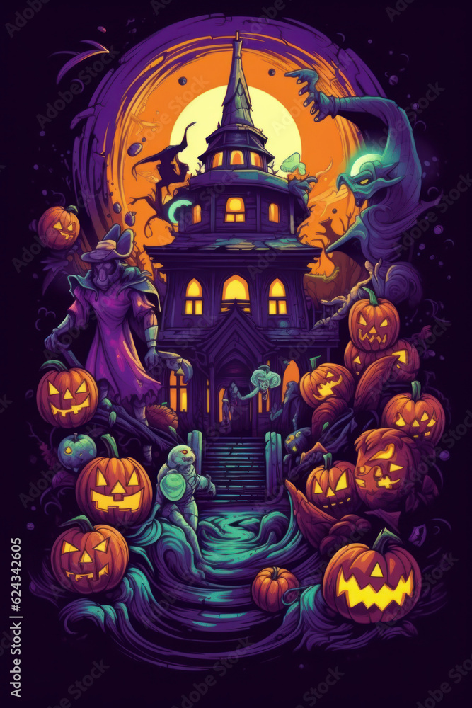 House in the Halloween night House in the Halloween night