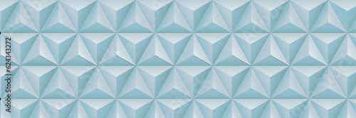 Abstract geometric background. Vector 3d illustration. Triangle or pyramid blue shapes. Polygonal tiles backdrop. Minimal cover design. Futuristic element for design