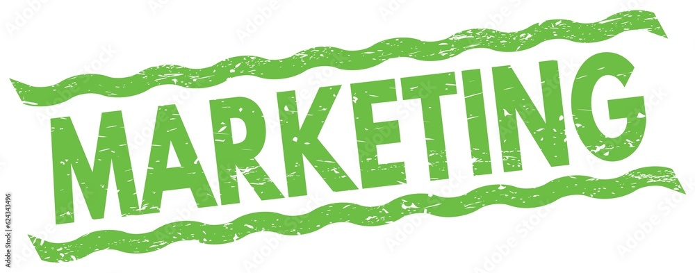 MARKETING text on green lines stamp sign. MARKETING text on green lines stamp sign.