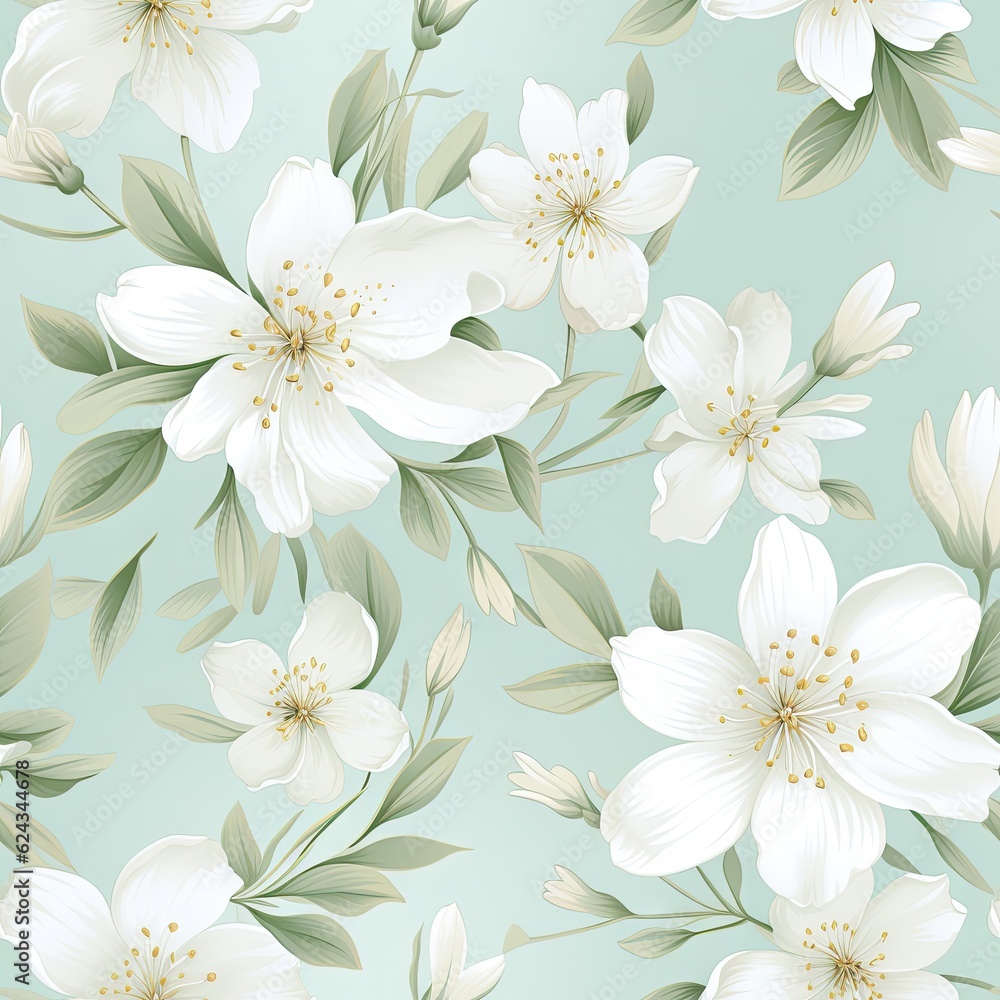 Seamless background of white floral pattern .fabric texture. Pastel color background. Seamless background of white floral pattern .fabric texture. Pastel color background.