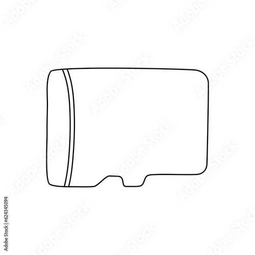 Memory card storage in doodle vector style, sd card