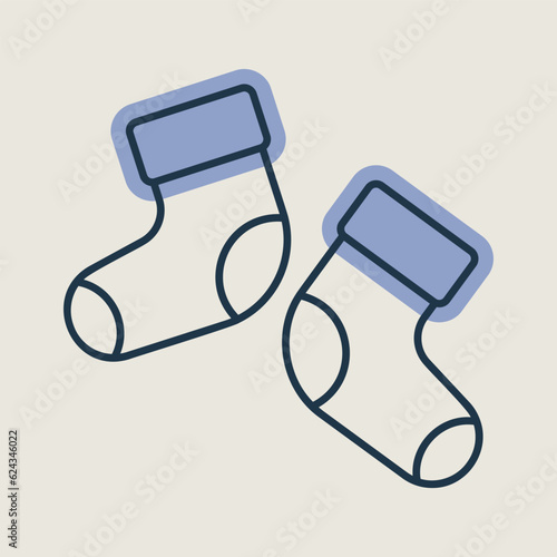 Baby socks bootees vector isolated icon