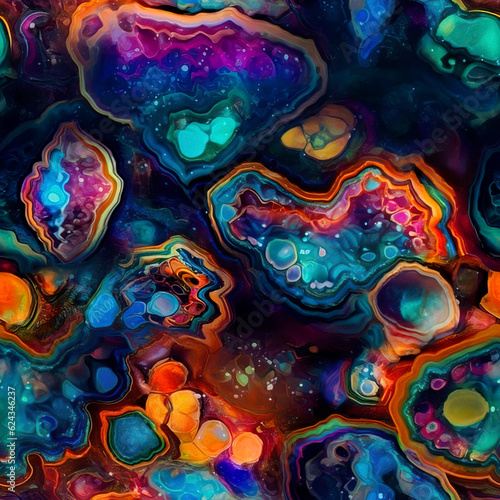 Colorful seamless pattern of liquid