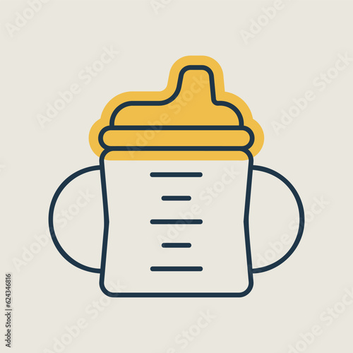 Toddler sippy cup vector isolated icon