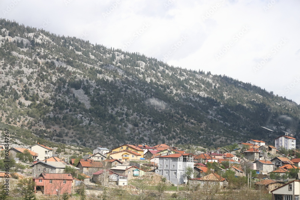 View of the old Turkish city in the Taurus mountains.