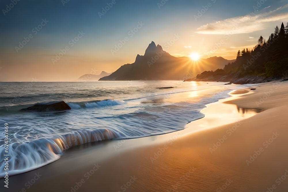 sunset on the beach generated Ai sunset on the beach generated Ai