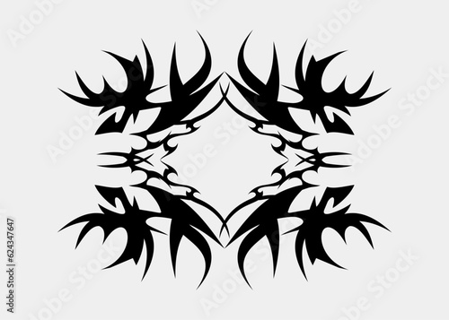 Tribal symmetrical art of spooky monster characters photo