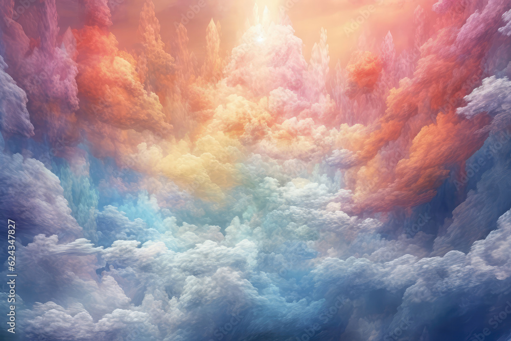 Rainbow Cloud Stormy Sky. Generative AI