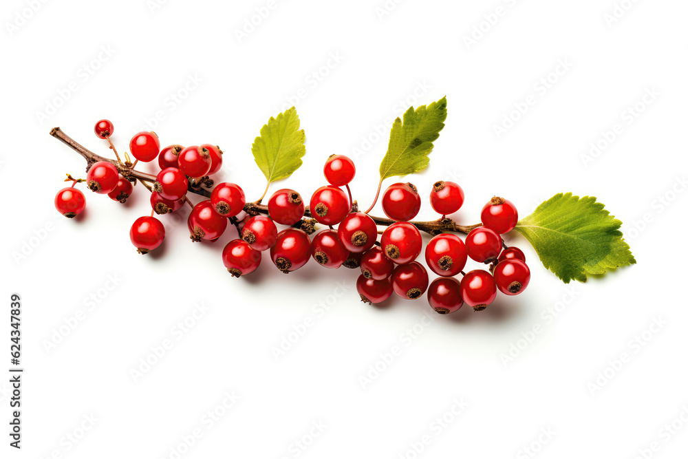 Hawthorn On White Background. Generative AI Hawthorn On White Background. Generative AI