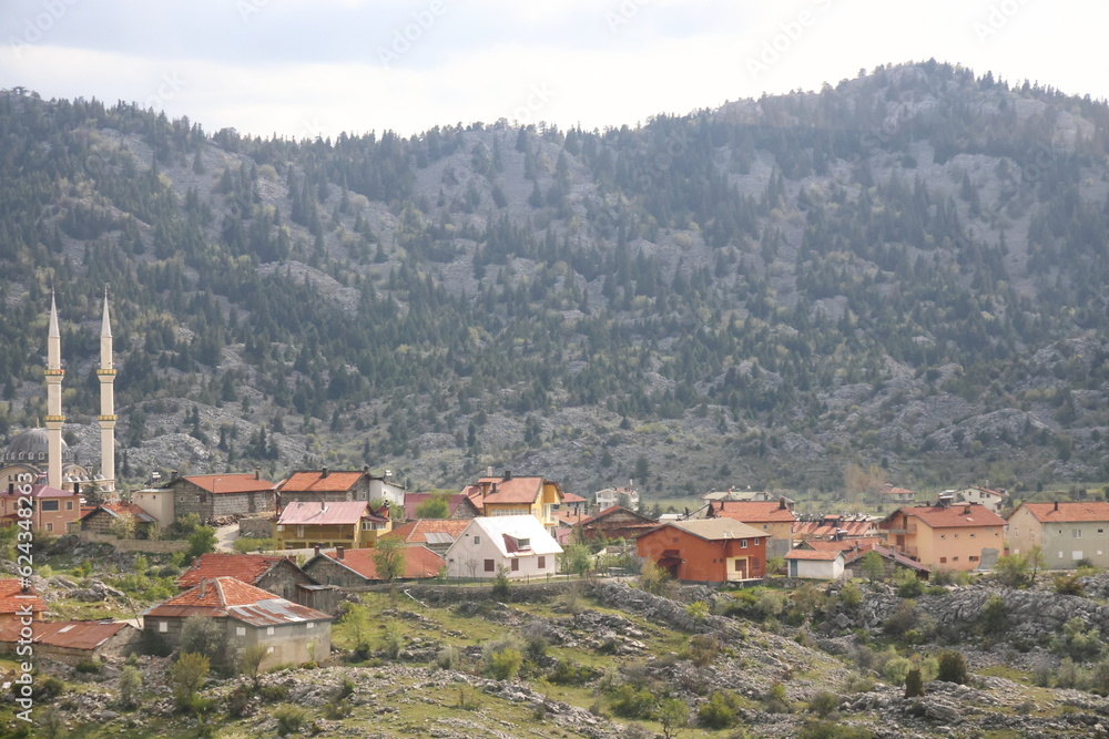 View of the old Turkish city in the Taurus mountains. View of the old Turkish city in the Taurus mountains.