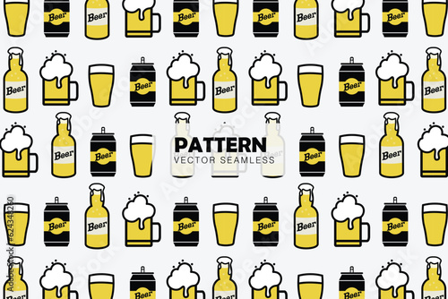 Beer drinks vector seamless repeat pattern