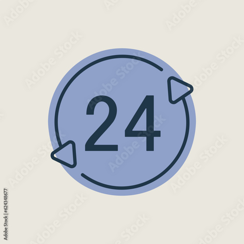 Service twenty four hours vector icon