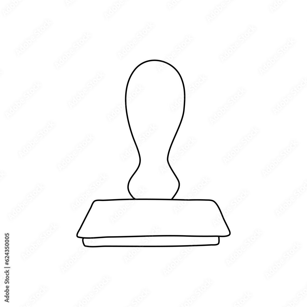 stamp doodle icon vector hand drawing. Stationery and school supplies concept stamp doodle icon vector hand drawing. Stationery and school supplies concept