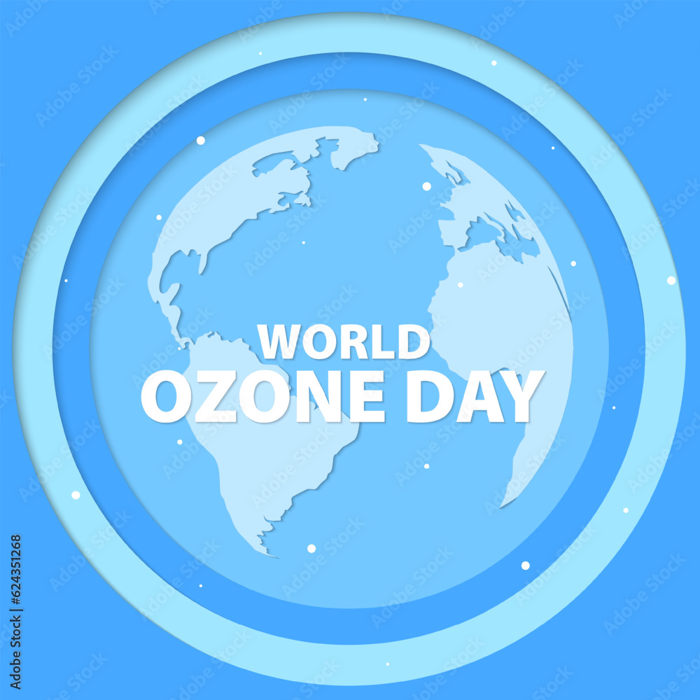 World Ozone Day concept design, September 16th. Paper cut background design. vector illustration World Ozone Day concept design, September 16th. Paper cut background design. vector illustration