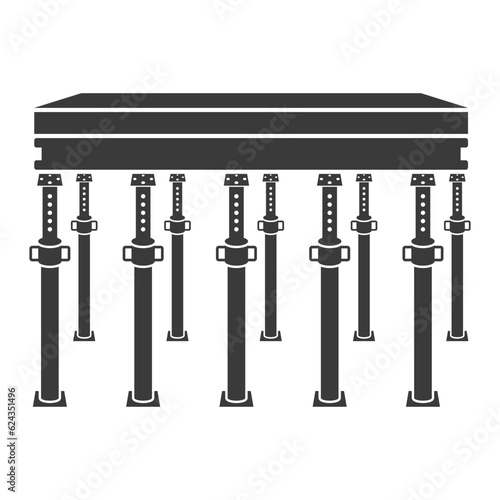 Ceiling supports to support concrete slabs glyph icon isolated on white background.Vector illustration.