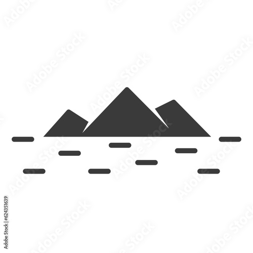 Reef cliffs glyph icon isolated on white background.Vector illustration.